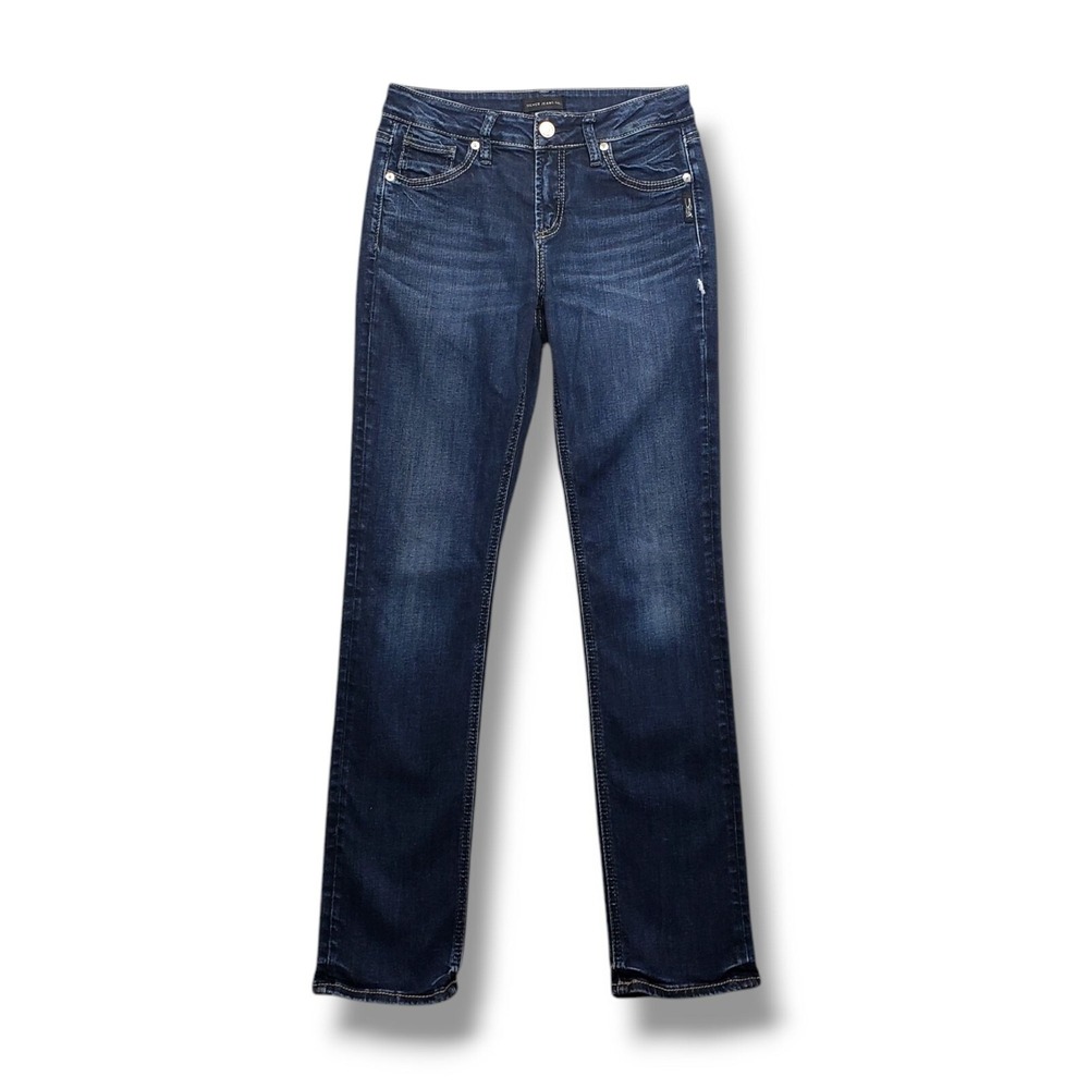 Silver Avery Straight Jeans Womens 27 Mid Rise STAINED